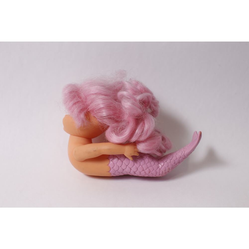 Vintage 1990s TNT Mermaid Bathtub Doll with Pink Hair and Tail ~260209-WH 964